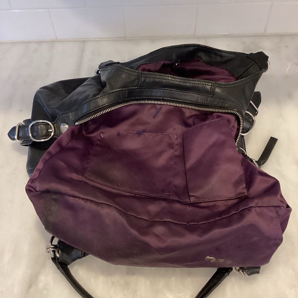 Coach Bag Purse Handbag Leather Maggie Mia Black Hobo Shoulder Bag Pocketbook #1 - Picture 14 of 15
